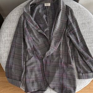 Women's Black and White Plaid Jacket